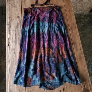 Gypsy Rose Tie Dye Wrap Maxi Flowy Boho Gypsy Festival Summer Skirt